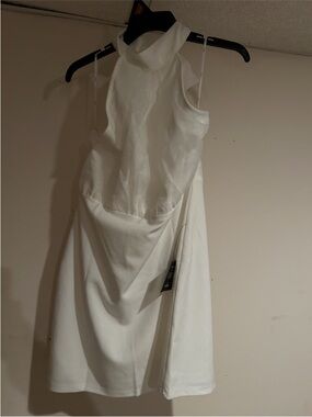 Lulu’s White organza Halter Neck Dress - NWT